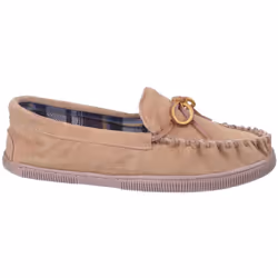 Cotswold Alberta Slip On Moccasin Slipper Beige