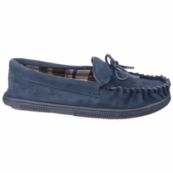 Cotswold Alberta Slip On Moccasin Slipper Navy