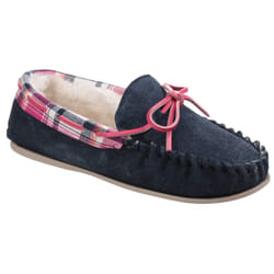 Cotswold Womens/Ladies Kilkenny Classic Fur Lined Moccasin Slippers - 4 UK, Navy