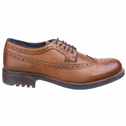 ) Cotswold Poplar Leather Men's Tan Brogues Shoes - Brown, 12 (Adults'