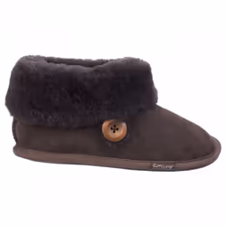 , Chocolate) Wotton Chocolate Womens Sheepskin Bootie Slippers - 4 (Adults'