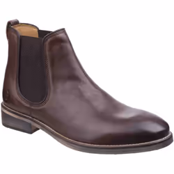 Cotswold Mens Corsham Town Leather Pull On Casual Chelsea Ankle Boots - 9 UK, Dark Brown