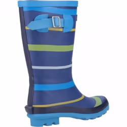 , Blue/Green/Yellow) Stripe Blue/Green/Yellow Kids Stripy Wellies - 8 (Children's