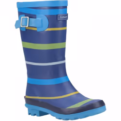 , Blue/Green/Yellow) Stripe Blue/Green/Yellow Kids Stripy Wellies - 13 (Children's