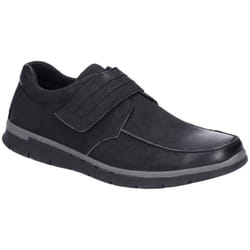 Hush Puppies Mens Duke Touch Fastening Nubuck Leather Shoe - 9 UK, Black