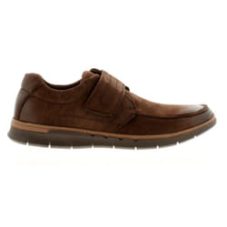 Hush Puppies Mens Duke Touch Fastening Nubuck Leather Shoe - 9 UK, Brown