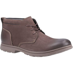 ) Hush Puppies Tyson Chukka Leather Men's Brown Boots - Brown, 12 (Adults'