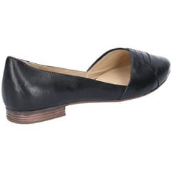 ) Hush Puppies Marley Ballerina Leather Women's Black Flats - Black, 3 (Adults'