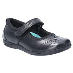 ) Hush Puppies Amber Junior Leather Girls's Black Shoes - Black, 13.5 (Adults'