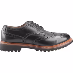 ) Cotswold Quenington Commando Leather Men's Black Lace-Up Shoes - Black, 8 (Adults'