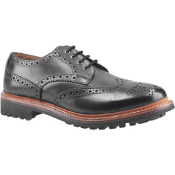 ) Cotswold Quenington Commando Leather Men's Black Lace-Up Shoes - Black, 11 (Adults'