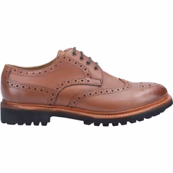 ) Cotswold Quenington Commando Leather Men's Brown Lace-Up Shoes - Brown, 9 (Adults'