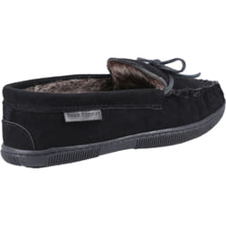 ) Hush Puppies 0 Suede Men's Black Slippers - Black, 6 (Adults'