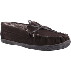 ) Hush Puppies 0 Suede Men's Chocolate Slippers - Brown, 12 (Adults'