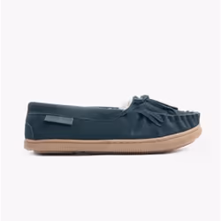 Hush Puppies ADDY Womens Suede Moccasin Slippers Navy - UK 3