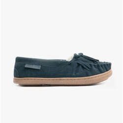 Hush Puppies ADDY Womens Suede Moccasin Slippers Navy - UK 3
