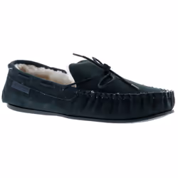 ) Hush Puppies Allie leather Womens Moccasin Memory Foam Faux Fur navy UK Size - Navy, 7 (Adults'