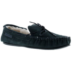 ) Hush Puppies Allie leather Womens Moccasin Memory Foam Faux Fur navy UK Size - Navy, 7 (Adults'