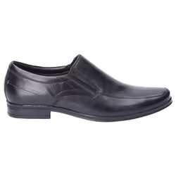 ) Hush Puppies Billy Leather Men's Black Slip-On Shoes - Black, 6 (Adults'