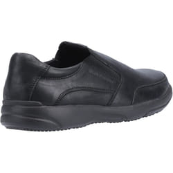 ) Hush Puppies Aaron Leather Men's Black Loafers - Black, 10 (Adults'