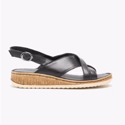 Hush Puppies ELENA Womens Leather Sandals Black - UK 3