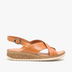Hush Puppies ELENA Womens Leather Sandals Tan - UK 3