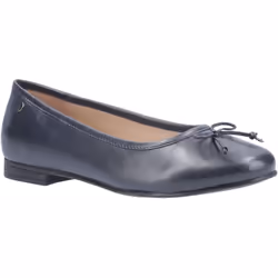 ) Hush Puppies Naomi Leather Women's Navy Flats - Blue, 4 (Adults'