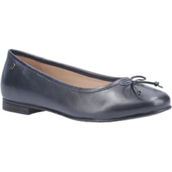) Hush Puppies Naomi Leather Women's Navy Flats - Blue, 4 (Adults'