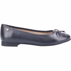 ) Hush Puppies Naomi Leather Women's Navy Flats - Blue, 4 (Adults'
