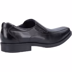 ) Hush Puppies Brody Leather Men's Black Slip-On Shoes - Black, 6 (Adults'