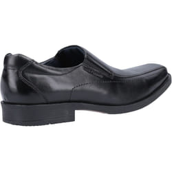 ) Hush Puppies Brody Leather Men's Black Slip-On Shoes - Black, 6 (Adults'