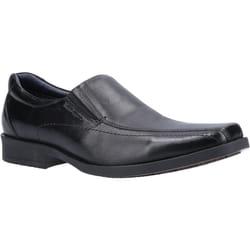 ) Hush Puppies Brody Leather Men's Black Slip-On Shoes - Black, 10 (Adults'
