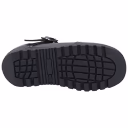) Hush Puppies Kerry Senior Leather Girls's Black Shoes - Black, 6 (Adults'