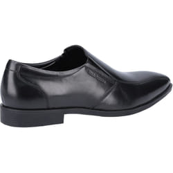 ) Hush Puppies Ellis Leather Men's Black Slip-On Shoes - Black, 6 (Adults'