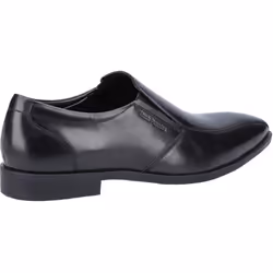 ) Hush Puppies Ellis Leather Men's Black Slip-On Shoes - Black, 12 (Adults'