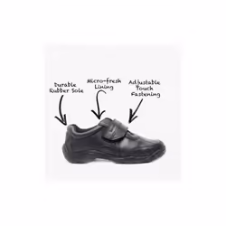 Hush Puppies ARLO Boys Leather School Shoes Black - UK 3, Black