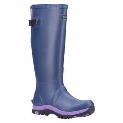 ) Cotswold Realm Rubber Blue/Purple Wellington Boots - Blue, 4 (Adults'