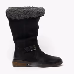 Hush Puppies BONNIE Ladies Leather Mid Height Boots Tan - UK 5, Black