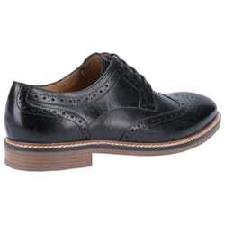 ) Hush Puppies Bryson Leather Men's Black Brogues Shoes - Black, 6 (Adults'