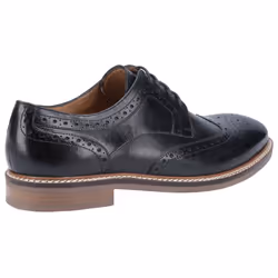 ) Hush Puppies Bryson Leather Men's Black Brogues Shoes - Black, 7 (Adults'