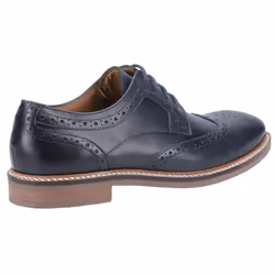 ) Hush Puppies Bryson Leather Men's Navy Brogues Shoes - Blue, 6 (Adults'
