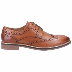 ) Hush Puppies Bryson Leather Men's Tan Brogues Shoes - Brown, 12 (Adults'