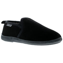 ) Hush Puppies Arnold Suede Mens Full Slippers Memory foam Faux Fur Lining black U - Black, 6 (Adults'