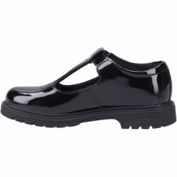 ) Hush Puppies Gracie Junior Patent Leather Girls's Patent Black Shoes - Black, 1 (Adults'