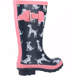 , Navy) Spot Navy Girls Dalamation Wellingtons - 11 (Children's