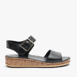 Hush Puppies ELLIE Womens Leather Sandals Black - UK 8