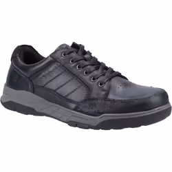 ) Hush Puppies Finley Leather Men's Black Lace-Up Shoes - Black, 7 (Adults'