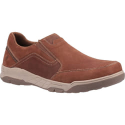 ) Hush Puppies Fletcher Leather Men's Tan Loafers - Brown, 9 (Adults'