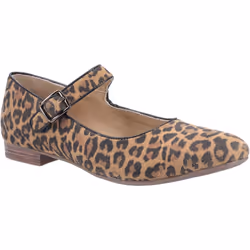 Hush Puppies Women's Melissa Strap Flat Shoe Various Colours 31954 - Leopard, 3