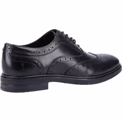 ) Hush Puppies Santiago Leather Men's Black Lace-Up Shoes - Black, 6 (Adults'